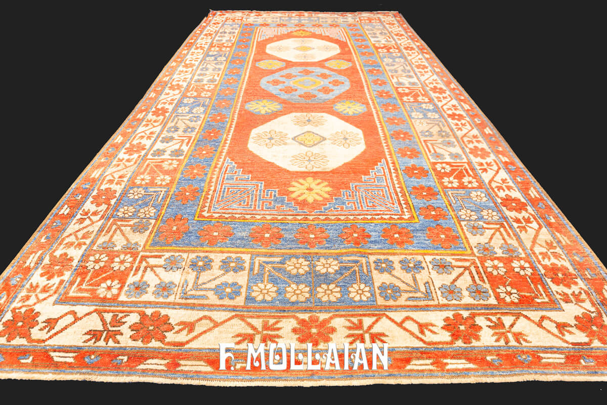 Antique Khotan Rug Red/Blue Color n°:962698